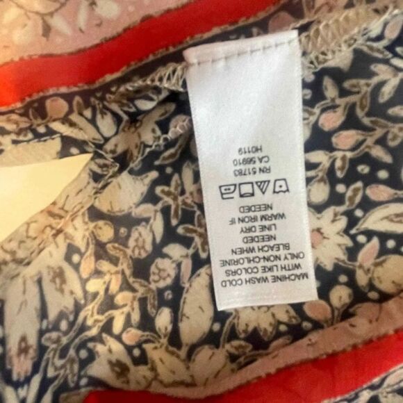 Maurices Floral Kimono Cardigan Womens Small/Medium Navy Red & Tan Kaftan - Picture 6 of 7